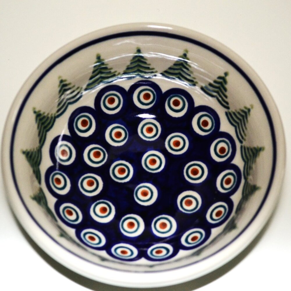 Bolesławiec Bowl Pine Tree Pattern Winter Cottagecore Dining Serveware Decor - Picture 4 of 6